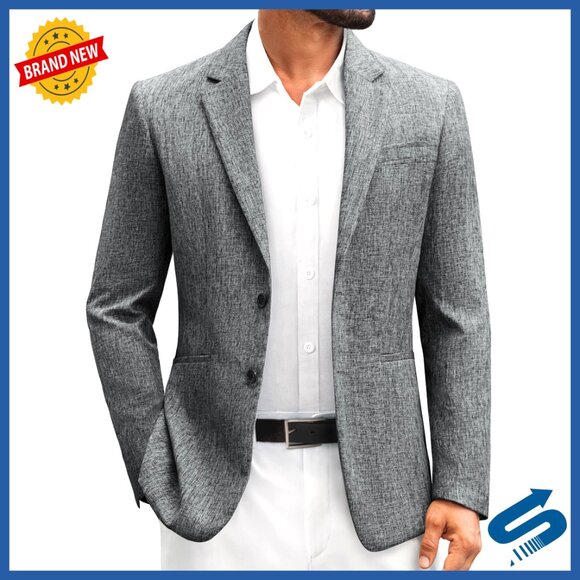 Slim Fit Lightweight Blazer Sport Coat Business Casual Two Button